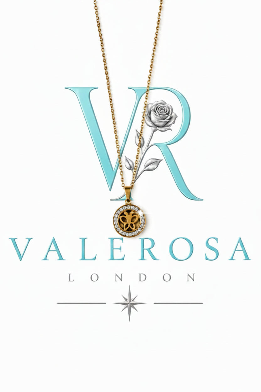 Sparkling Butterfly Charm Necklace