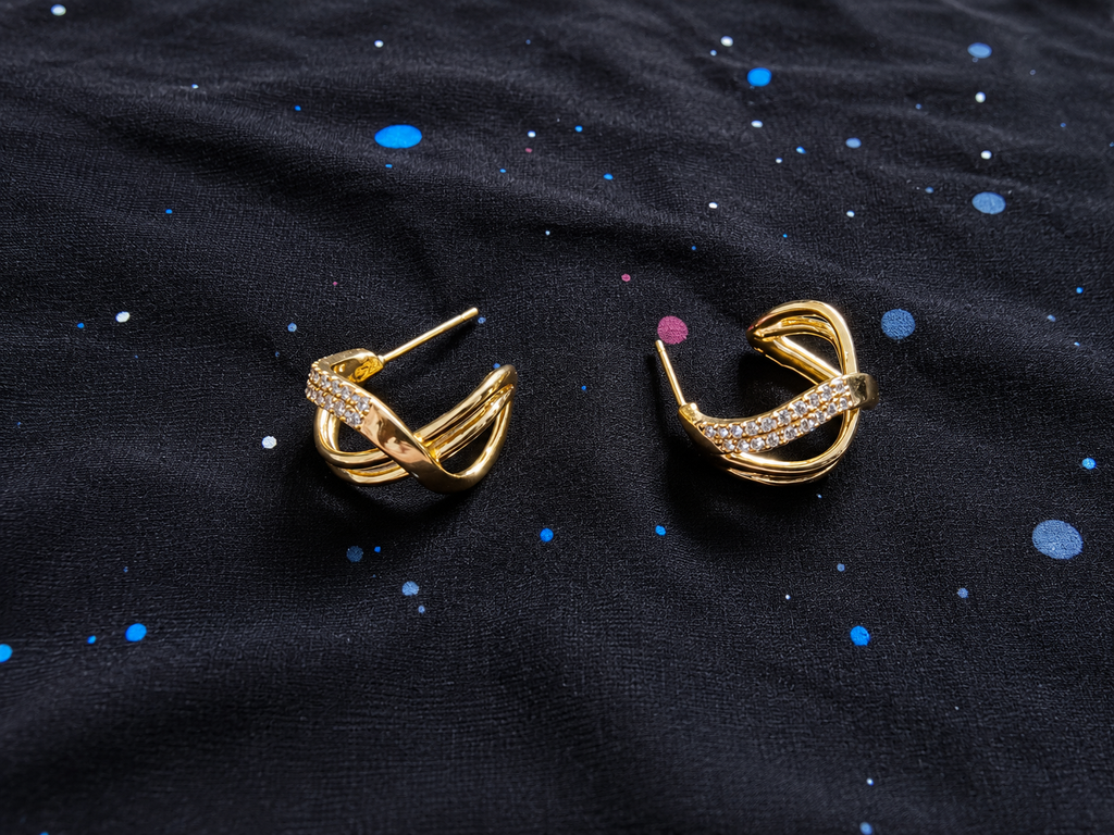 Golden Luna Crystal Earrings