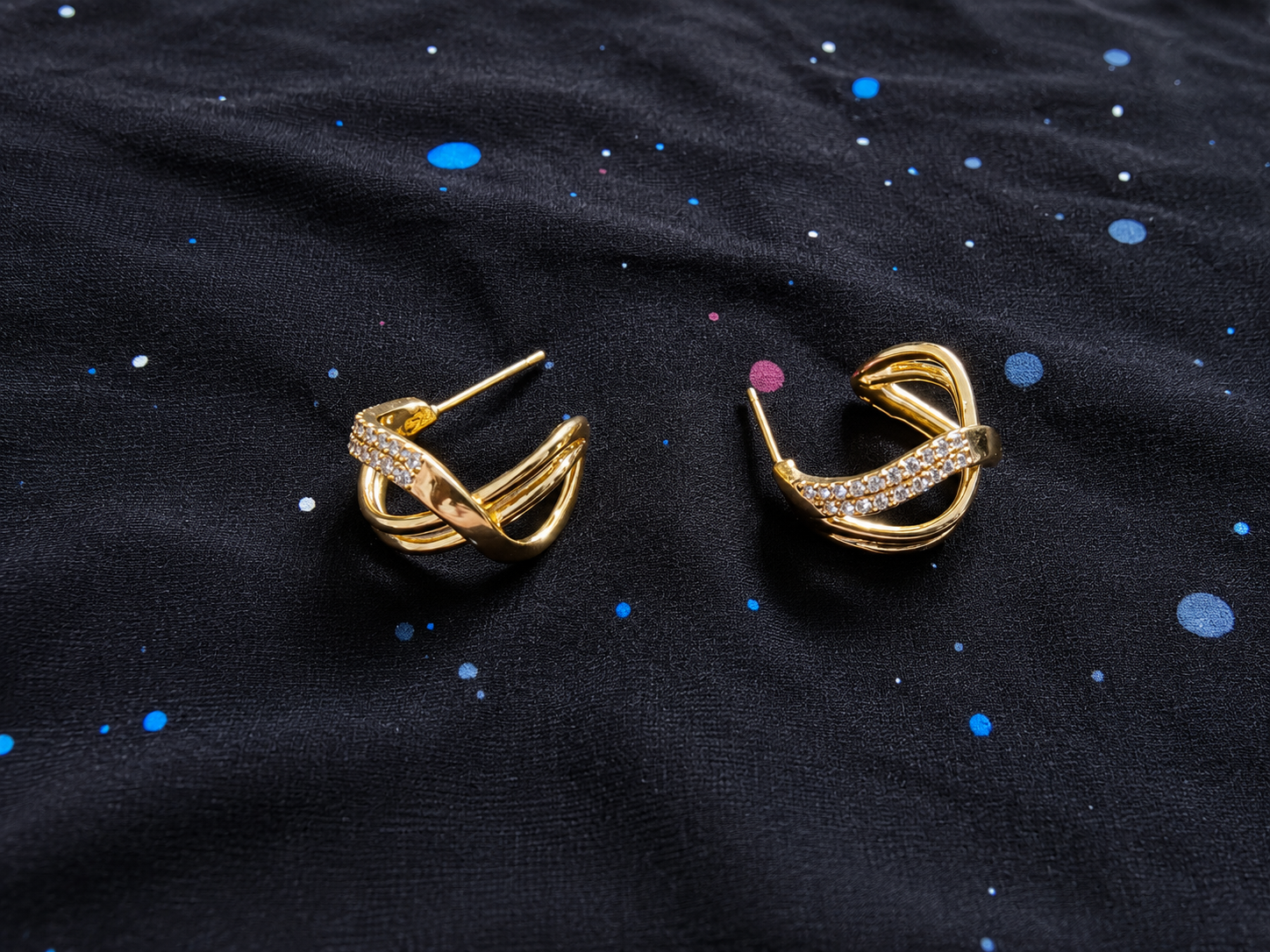 Golden Luna Crystal Earrings