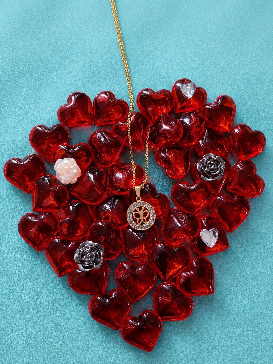 Sparkling golden butterfly charm necklace