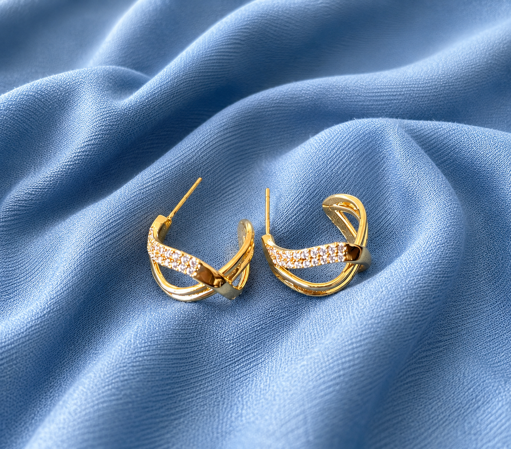 Golden Luna Crystal Earrings